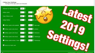 FollowLiker Instagram Latest 2019 Settings  Best Settings To Gain Instagram Followers [upl. by Yclek15]