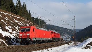 Güterzüge im Frankenwald  Umgebung  TXL EVB Rheincargo Twindexx [upl. by Hadleigh]