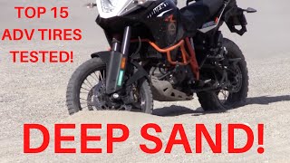 Deep Sand 15 TOP Adventure or 5050  Dual Sport Tires Battle it Out  Tire Review Shootout [upl. by Enala]