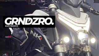 CFMOTO 450 NK Auxiliary light setup  GRNDZRO Electronics harness kit [upl. by Eindys159]