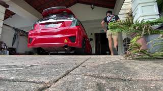 K20a Swapped HONDA JAZZ GK5 27” SS exhaust With Titanium Muffler [upl. by Zurciram]