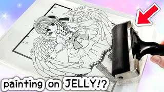 PAINTING on clear JELLY SQUISHY viral tik tok art gelliprinting [upl. by Mathilde564]