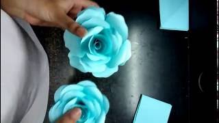 DIY How to make realistic and easy paper roses complete tutorial [upl. by Picco]