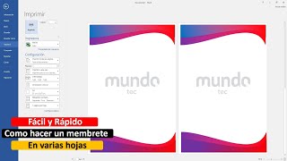 Como hacer un membrete en WORD en Varias Hojas para Imprimir [upl. by Banwell]