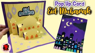 DIY Pop Up Eid Mubarak CardCara Membuat Kartu Ucapan Lebaran Idul FitriKartu Ucapan Hari Raya [upl. by Elreath5]