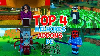 TOP 4 MELHORES ADDONS de DEMON SLAYER Para MCPE 1212 [upl. by Eerbua]