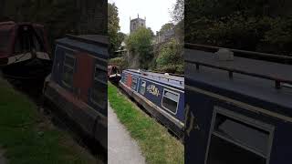 NARROW BOATS ON THE SPRING BRANCH CANAL IN SKIPTON [upl. by Thoer]