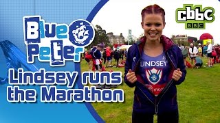 Lindsey runs the London marathon on CBBC Blue Peter [upl. by Hadden725]