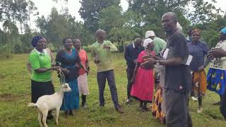 A happy moment as chief guest hands over the present Nanny goat from JAM to the host farmer [upl. by Artim]