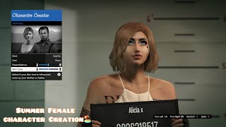 Gta 5 Online  Summer Female Character Creation☀️ [upl. by Nilde]