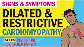 Cardiomyopathy Signs amp symptoms NCLEX review for RN Registered Nurses Dilated Restrictive [upl. by Enyaht720]