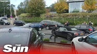 Dramatic moment UK armed cops swoop in on Audi in North London [upl. by Helman]