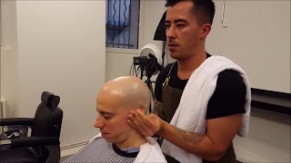 Nomad Barber  Head Shave with Head and Ear Massage  ASMR no talking [upl. by Maryann]