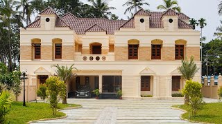 Completed Luxury House Design at PandakkalMahe Luxury Colonial Architecture l classic Interior [upl. by Melonie]