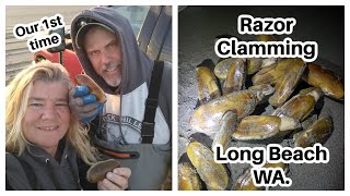 Razor Clam Techniques  Washington State  Catch and Cook [upl. by Abbate]