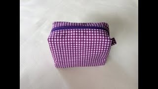 DIY Zippered box pouch  Tutorial [upl. by Onitnelav]