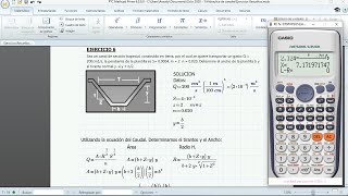 DISEÑO DE UN CANAL TRAPEZOIDAL Ancho de la plantilla y Tirante normal [upl. by Eniala]