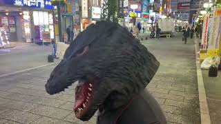 Godzilla in Godzilla Street in Shinjuku in Tokyo in Japan in Asia in Earth [upl. by Frierson]