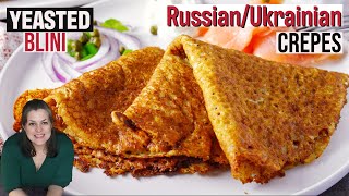 Yeasted Blini блины RussianUkrainian Crepes blini crepes cooking [upl. by Eniamaj]