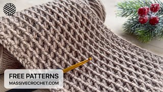 VERY SIMPLE Crochet Pattern for Beginners ⚡️ PERFECT Crochet Stitch for Scarf Blanket amp Bag [upl. by Eydie]