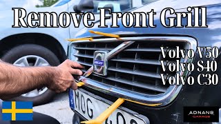 How to RemoveChange Volvo S40V50C30 20082012 front bumper Grill without removing Bumper [upl. by Bose]