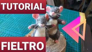 CÓMO HACER RATONCITO CON FIELTRO AGUJADO LANA  VELLÓN  how to make mouse needle felting TUTORIAL [upl. by Witherspoon132]