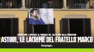 Astori il fratello in lacrime durante il funerale quotUn forte abbraccio a Francesca e sua figliaquot [upl. by Downes]