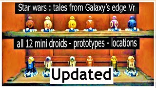 all the 12 mini droids prototypes locations Star Wars Tales from the Galaxys edge Updated tutorial [upl. by Yenmor]