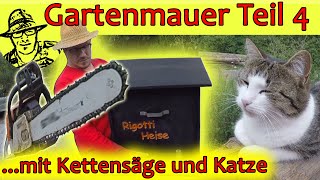 Mit Katze und Kettensäge Natursteinmauer selber bauen  Teil 4 [upl. by Hieronymus]