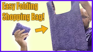 Sew an Easy Folding Shopping Bag  FULL TUTORIAL [upl. by Ahsille902]