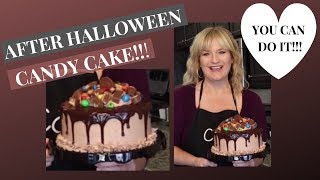 How to make a CHOCOLATE CANDY CAKE l Beginner Cake Decorating Tutorial [upl. by Enaitsirk]