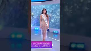 Miss Peru taticalmelldelsolar durante la pregunta final en encasacontelemundo missuniverse [upl. by Alset]