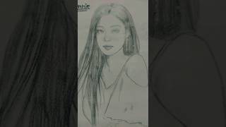 Kim Jennie from blackpink drawing blackpink jenni kpop unniequeen blink jennie 1millionviews [upl. by Polash]