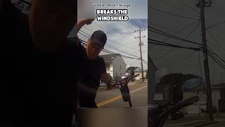 Road Rager On A Scooter Breaks Windshield roadrage shorts [upl. by Buonomo]