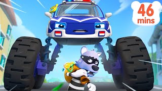 Super Police Truck is Catching a Thief  Vehicles for Children  Car Cartoon  Kids Songs  BabyBus [upl. by Hardej]