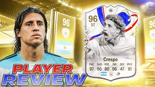 🔥96 GREATS OF THE GAME ICON CRESPO SBC PLAYER REVIEW  EA FC 24 ULTIMATE TEAM [upl. by Athenian]