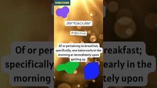 What is Jentacular  Words Wednesday wednesday words vocabulary learn word jentacular [upl. by Yeltsew]