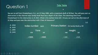 Lesson 13 D Tide Tables USCG Exam Prep [upl. by Eirot831]