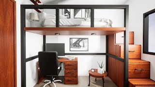 Unique Loft Bed Idea for Small Rooms [upl. by Anoed]