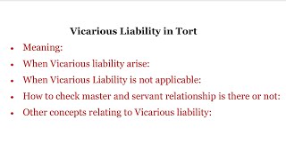 Vicarious liability tort law  Vicarious liability in tort  Vicarious liability tort law in Hindi [upl. by Ruy]