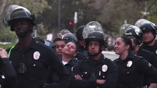 UCLA Encampment Cleared by LAPD  Video From Scene [upl. by Soalokin]