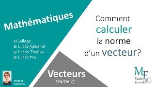 Vecteurs Partie 7  Calculer la norme dun vecteur [upl. by Needan557]