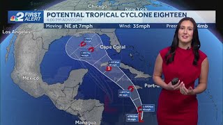 Tracking Potential Tropical Cyclone 18 in the Caribbean expected to move into Gulf [upl. by Jalbert]