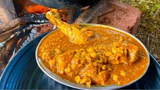 छोले चिकन  Lahore Style Chicken Chole Masala Recipe  Village Cooking [upl. by Dodd]