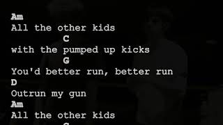 Foster The People  Pumped Up Kicks chords for smartphone guitar lyrics [upl. by Ednarb]