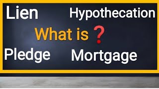 Lien  Pledge  Hypothecation  Mortgage  Types of Charge  Banking Charges  IBPS PO GK [upl. by Aenat]