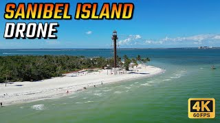 Sanibel Beach Lighthouse  Aerial View [upl. by Colpin619]