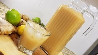 HOMEMADE GINGER BEER RECIPE  3 INGREDIENTS  JAMAICAN STYLE [upl. by Artemed]