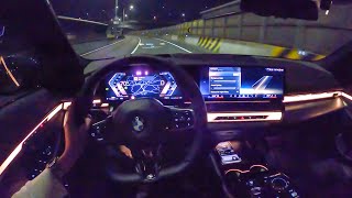 2024 BMW 530i xDrive M Sport POV Night Drive [upl. by Snook]