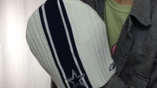 Cowboys VERT STRIPE White Cuffless Beanie Hat [upl. by Chariot]